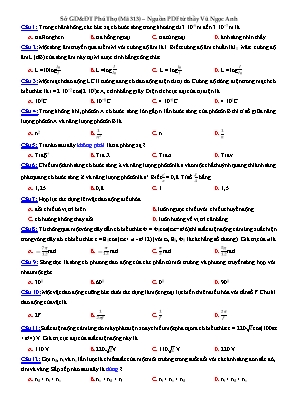 Đề thi thử THPT Quốc gia môn Vật lý năm 2019 - Mã đề 313 - Sở giáo dục và đào tạo Phú Thọ